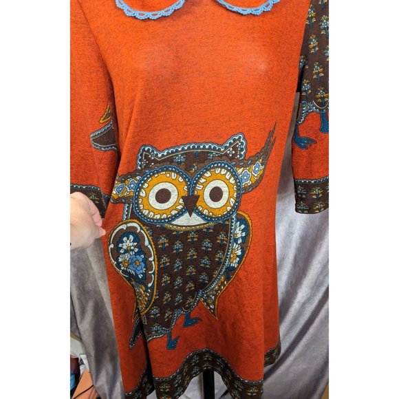 Just Funky Rustic Cottagecore Owl Dress - Picture 8 of 12